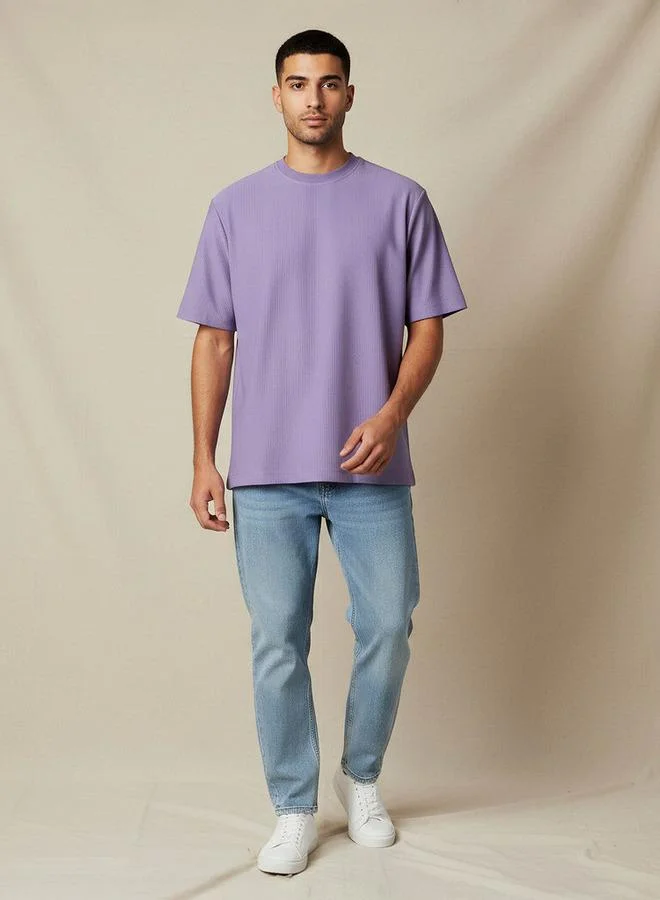 Splash FAV PURPLE Men Regular Fit Crew Neck Short Sleeves T-shirt for Men | Best Price UAE
