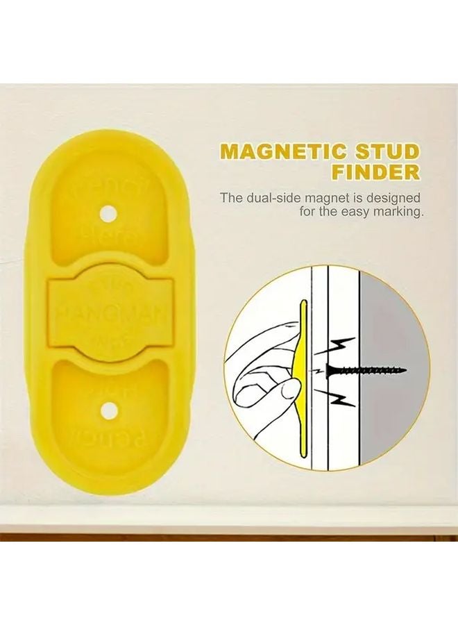 Yellow Magnetic Stud Finder Dual Sided Magnet No Battery Needed For Home Improvement - Image 2