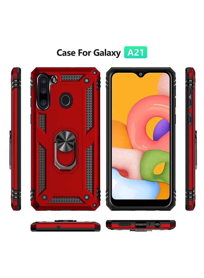 اس-توب جراب لهاتف Galaxy A21 مصنوع من مادة TPU + PC المقاومة للصدمات مع حامل دوار 360 درجة - Image 3