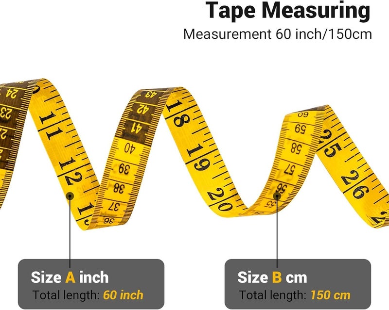 Inch tape Measuring tape inch tape for measurement for the body Tailor Inchi Tape Measure for Body Measurement Sewing Dressmaking 150 cm Pack of 2  - Image 2