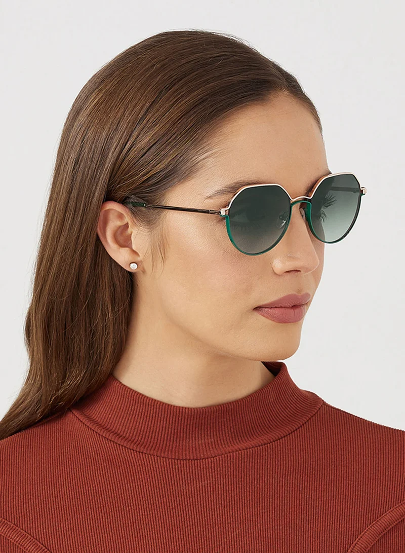 بلاك أوت Momo,Women Sunglasses, Geometric Sunglasses, UV Protection: UV400 (Blue,Green)