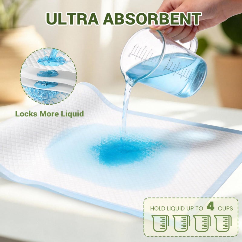IMMCUTE 100 Count Premium Puppy Pads, 22"x23" Dog Pee Pads â€“ Ultra-Soft Heat-Sealed, 6-Layer Leak-Proof & Super Absorbent Potty Training Pads for Dogs, Cats, Pets | Crate Training & Indoor Use, Blue - Image 5