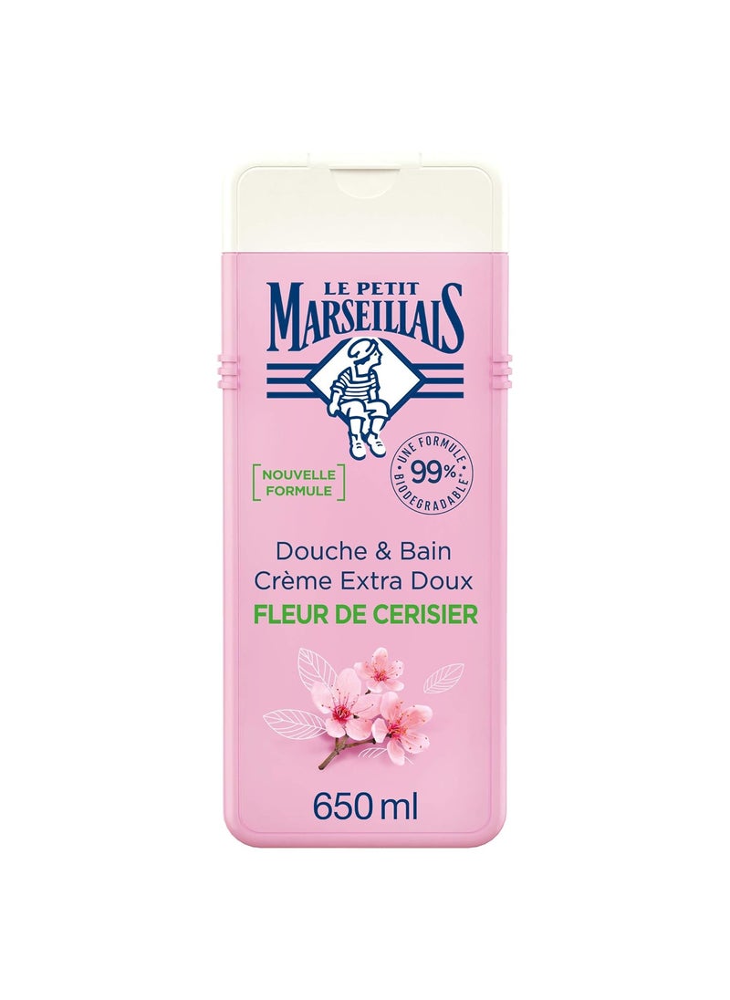 LE PETIT MARSEILLAIS Le Petit Marseillais Shower  Bath Extra Gentle Cherry Blossom Body Wash Cream 650ml 