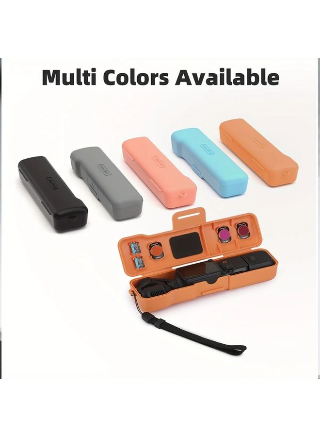 Orange Protective Case For Pocket3 With Wrist Strap Filters And Card Storage - Image 4