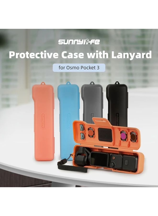 Orange Protective Case For Pocket3 With Wrist Strap Filters And Card Storage - Image 3