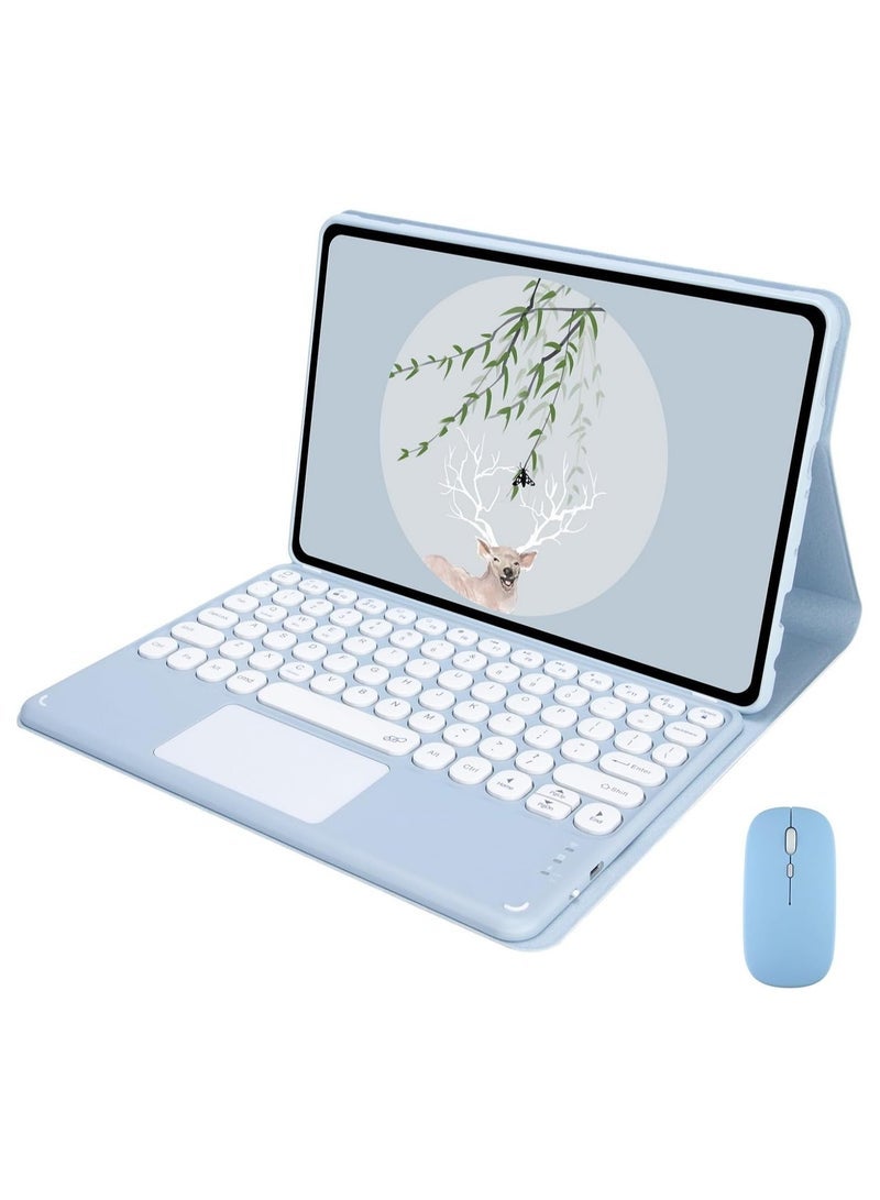 general Keyboard Compatible with Xiaomi Redmi Pad Pro 12.1-inch 2024 with Mouse, Round Keys Detachable Wireless Touchpad Trackpad Keyboard for Redmi Pad Pro 12.1" - Image 1