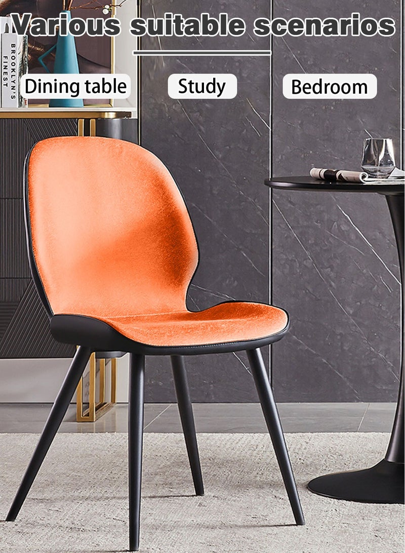 ايكي ايك كراسي جانبية لغرفة الطعام، كراسي طاولة طعام مطبخ حديثة منتصف القرن، كراسي مريحة بمسند ظهر من الجلد لغرفة المعيشة في المطبخ - Image 4