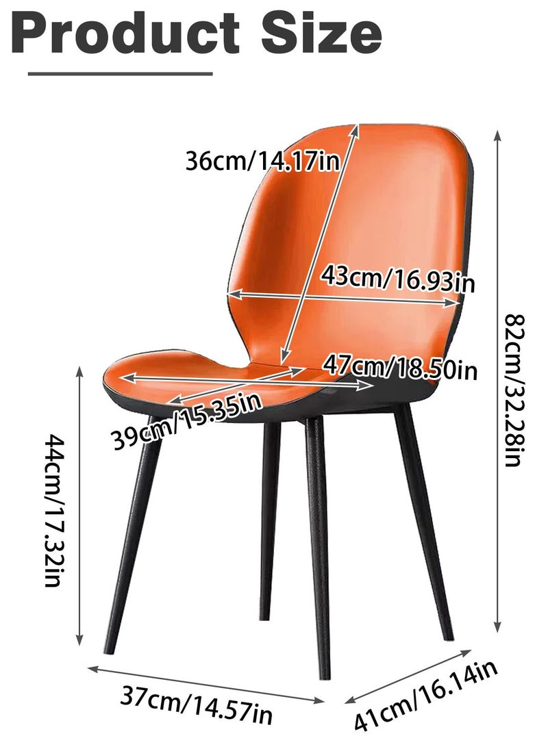 ايكي ايك كراسي جانبية لغرفة الطعام، كراسي طاولة طعام مطبخ حديثة منتصف القرن، كراسي مريحة بمسند ظهر من الجلد لغرفة المعيشة في المطبخ - Image 5