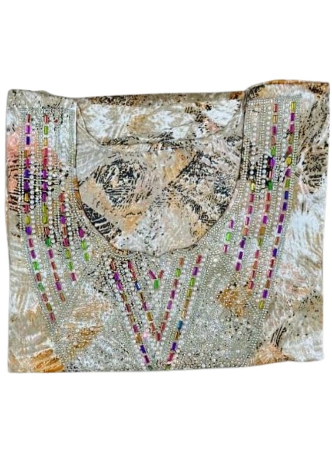 Indian Silk Women Mokhwar - Multicolor, Size 44