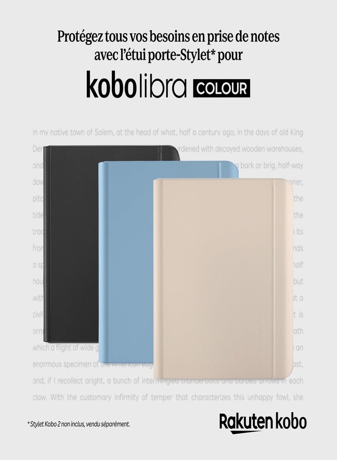 كوبو جراب Kobo Libra Colour SleepCover | دفتر ملاحظات بيج رملي | تقنية النوم/الاستيقاظ | حامل مدمج ثنائي الاتجاه | جلد نباتي | متوافق مع قارئ Kobo Libra Colour الإلكتروني مقاس 7 بوصات - Image 3