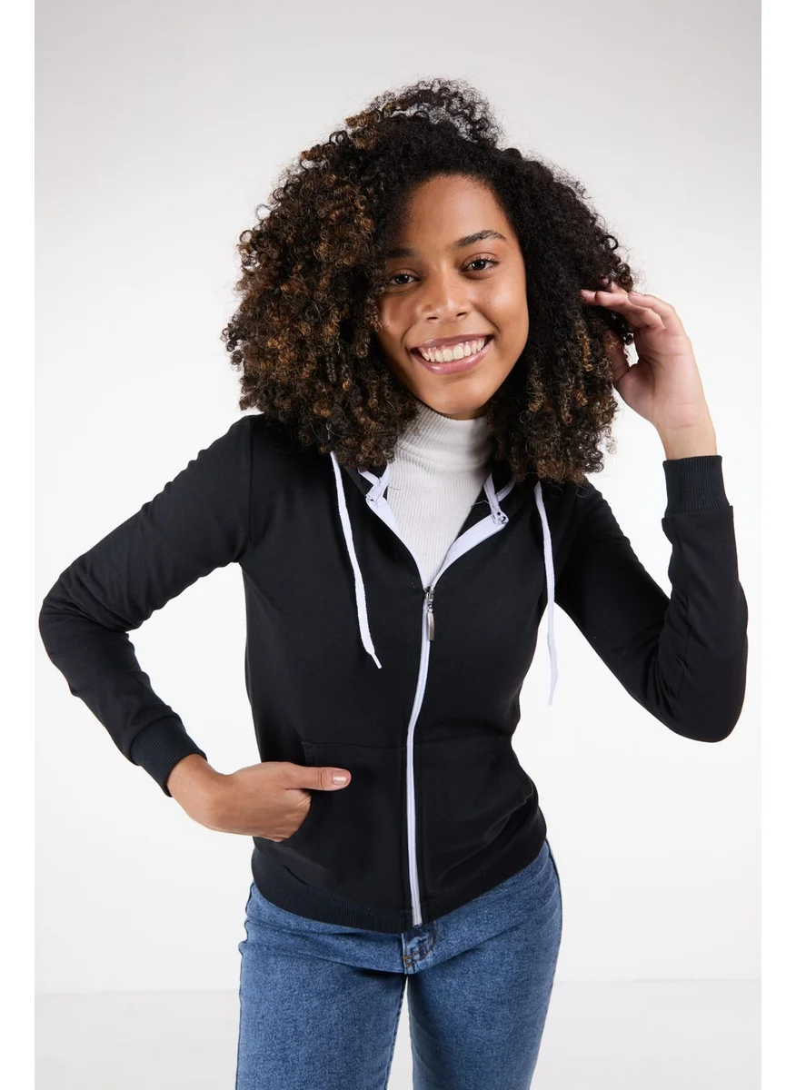 Tofisa 23416-BLACK Hooded Sweat