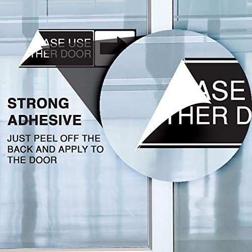 Safety Supply Mart Please Use The Other Door Sticker, Set of 2, Black and White, Vinyl, Self-Adhesive - Image 4