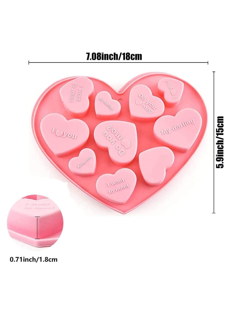NIBEMINENT Heart Shape Silicone Molds Love Baking Mold for Chocolate Cake Jelly Pudding Handmade Soap Mousse Dessert Set of 3 Different - Image 5