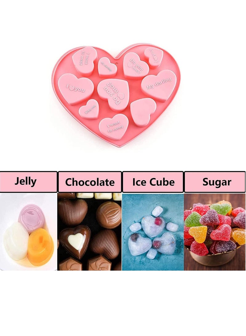 NIBEMINENT Heart Shape Silicone Molds Love Baking Mold for Chocolate Cake Jelly Pudding Handmade Soap Mousse Dessert Set of 3 Different - Image 3