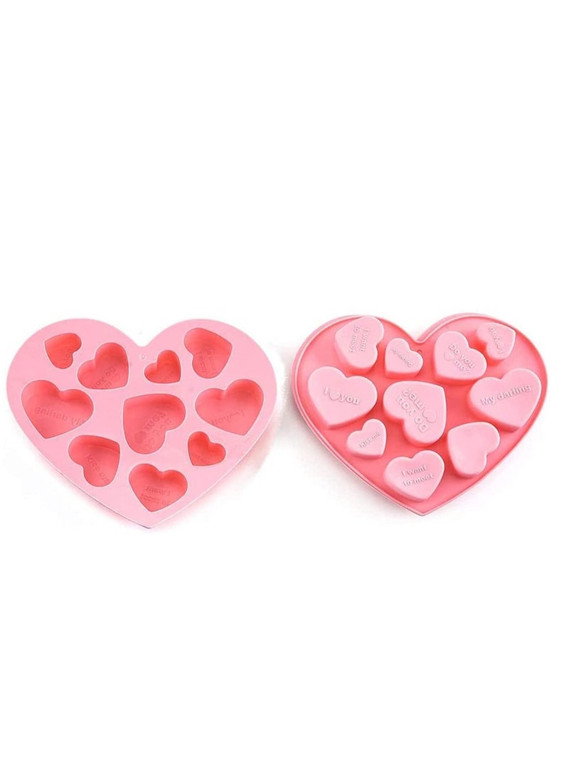 NIBEMINENT Heart Shape Silicone Molds Love Baking Mold for Chocolate Cake Jelly Pudding Handmade Soap Mousse Dessert Set of 3 Different - Image 4