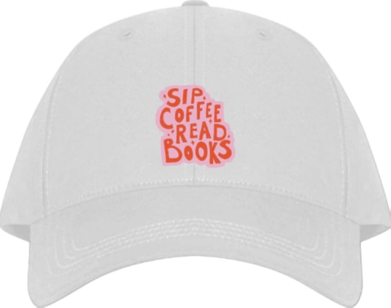 Sip Coffee Read Books Plain unisex baseball cap White