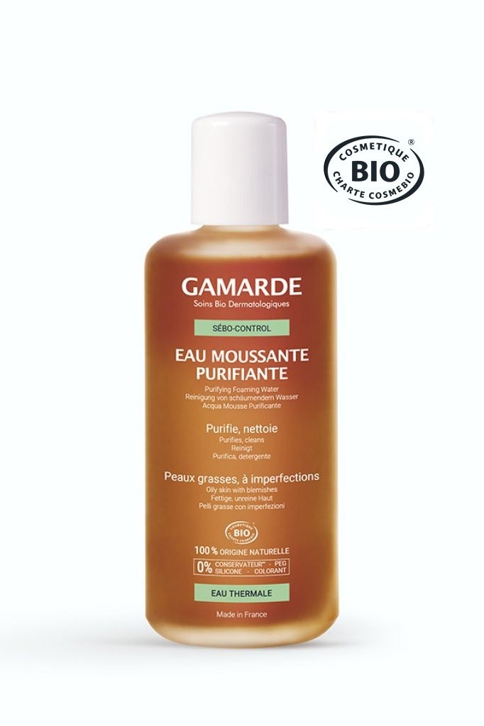 Purifying Foaming Water Facial Cleanser 200ml – Certified Organic Gentle Face Wash for Combination to Oily & Blemished Skin – Removes Excess Sebum, Cleanses & Purifies while Preserving Skin Balance – Vegan