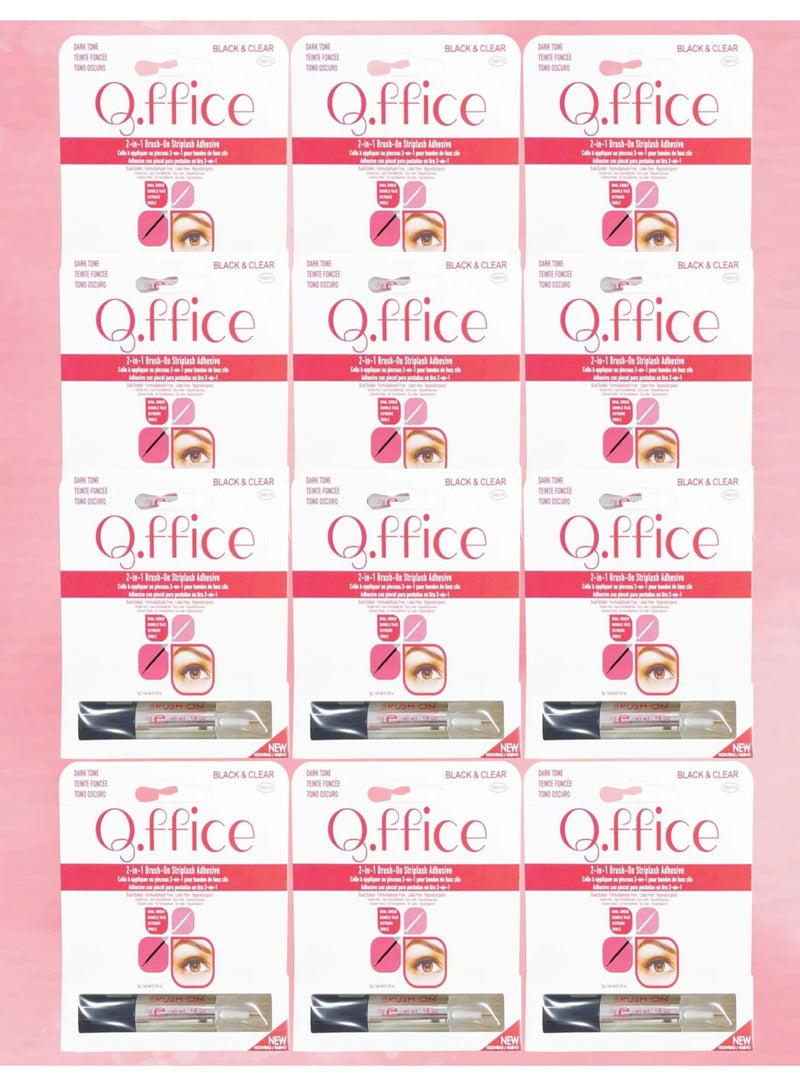 Office 12 Pieces 2 in 1 Eyelash Glue Black And Clear 3g - Image 1