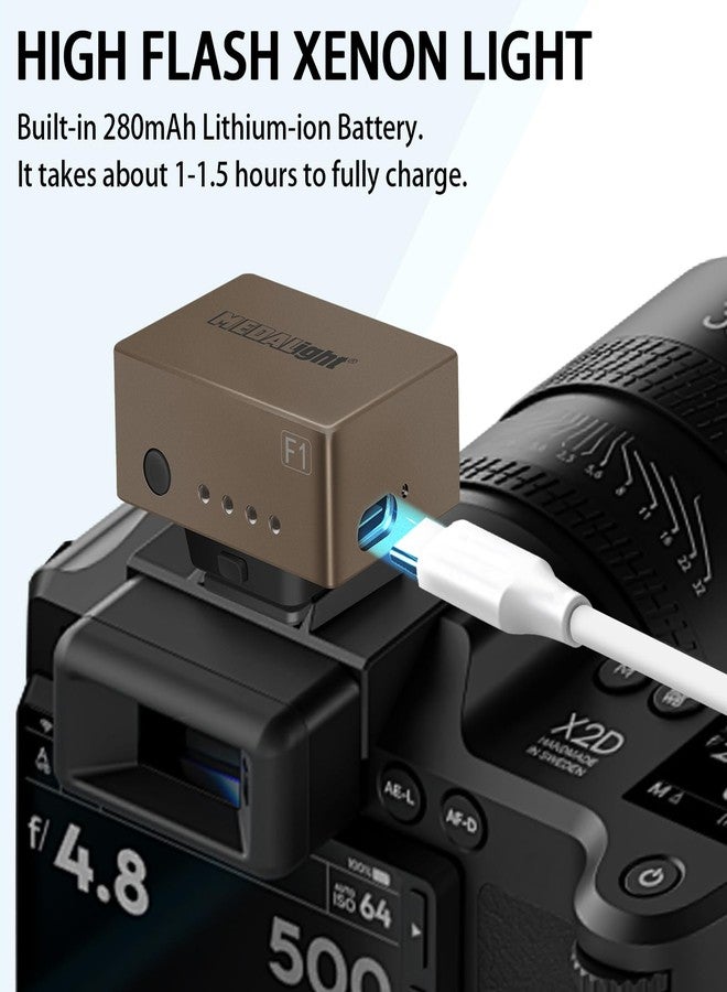 فلاش كاميرا صغير F1، فلاش كاميرا Speedlite لكاميرات Ricoh (GR3/GR3X، إلخ)، Fuji/Sony/Nikon/Canon، كاميرات الأفلام الرقمية، مصباح فلاش صغير محمول لكاميرات DSLR. (ذهبي وردي) - Image 4