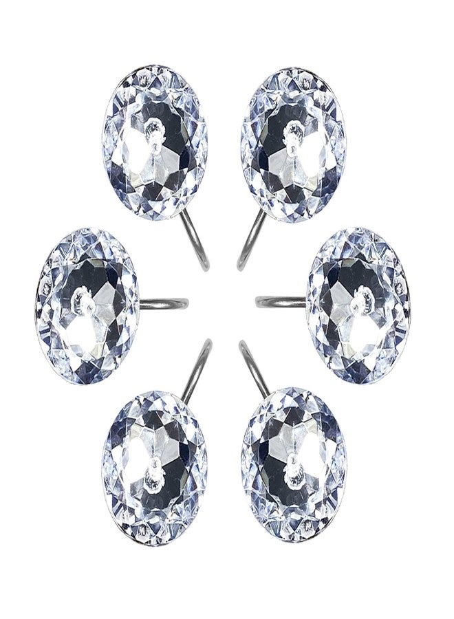 Romantic Angels 12PCS Shower Curtain Hooks Rings for Bathroom, Stainless Steel Rust Resistant Decorative Rhinestones Shower Curtain Hooks for Shower Curtains and Shower Rod (Silver) - Image 4