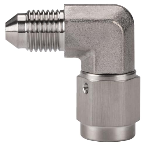 Podavelle 3AN Male to 3AN Female 90 Degree Swivel Stainless Steel Brake Fitting Adapter Coupler - Image 1