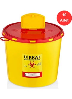 Nossa Medical Waste Bucket 5 Liters x 10 Pieces - Safe and Durable  - Image 1