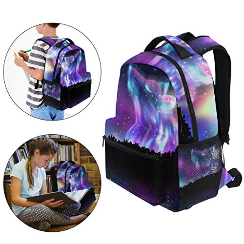 ZZKKO Forest Wolf Boys Girls School Computer Backpacks Book Bag Travel Hiking Camping Daypack - Image 3