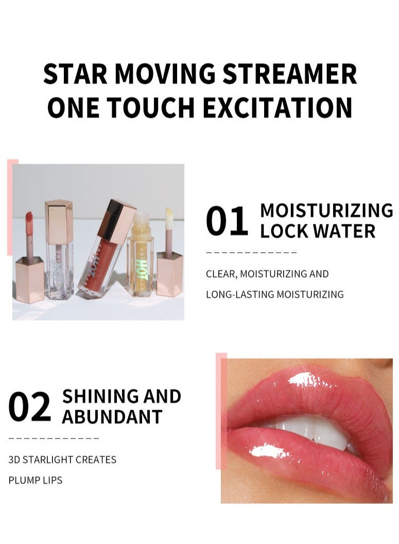 جولي جوجو مجموعة ملمع الشفاه الممتلئة 8 ألوان، زيت الشفاه، مرطب ومغذي للغاية، زيت توهج الشفاه بلمسة نهائية لامعة وناعمة، ملمع شفاه ملون لامع ونباتي، 8 قطع - Image 3