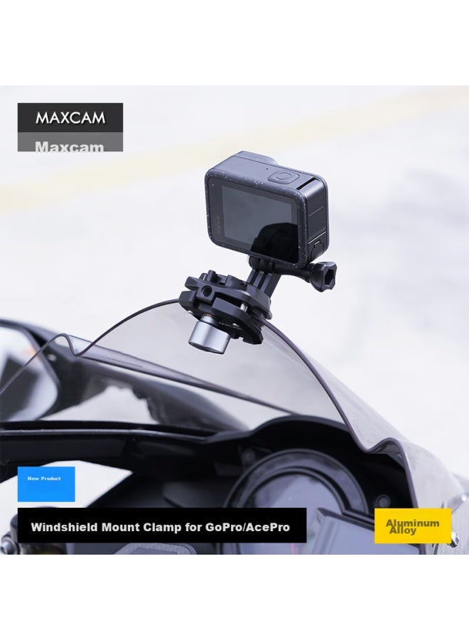 Maxcam/maisikamu Aluminum Alloy Windshield Mount Bracket For Action Cameras, Motorcycle, Gopro 13/12, Ace Pro 2, Cycling Accessories - Image 1