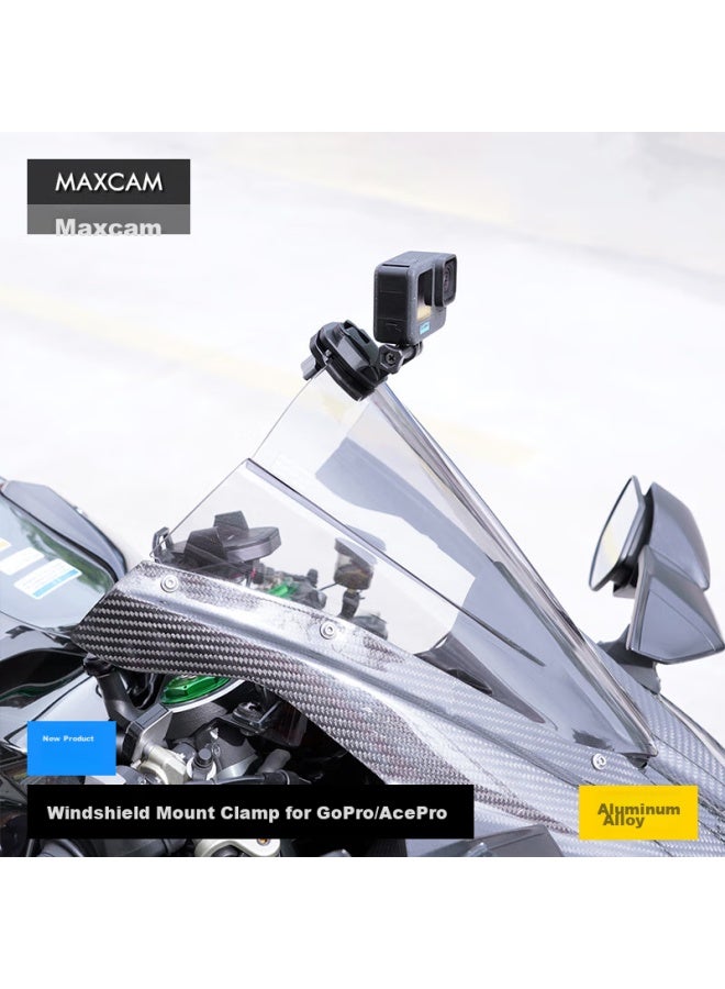 Maxcam/maisikamu Aluminum Alloy Windshield Mount Bracket For Action Cameras, Motorcycle, Gopro 13/12, Ace Pro 2, Cycling Accessories - Image 2