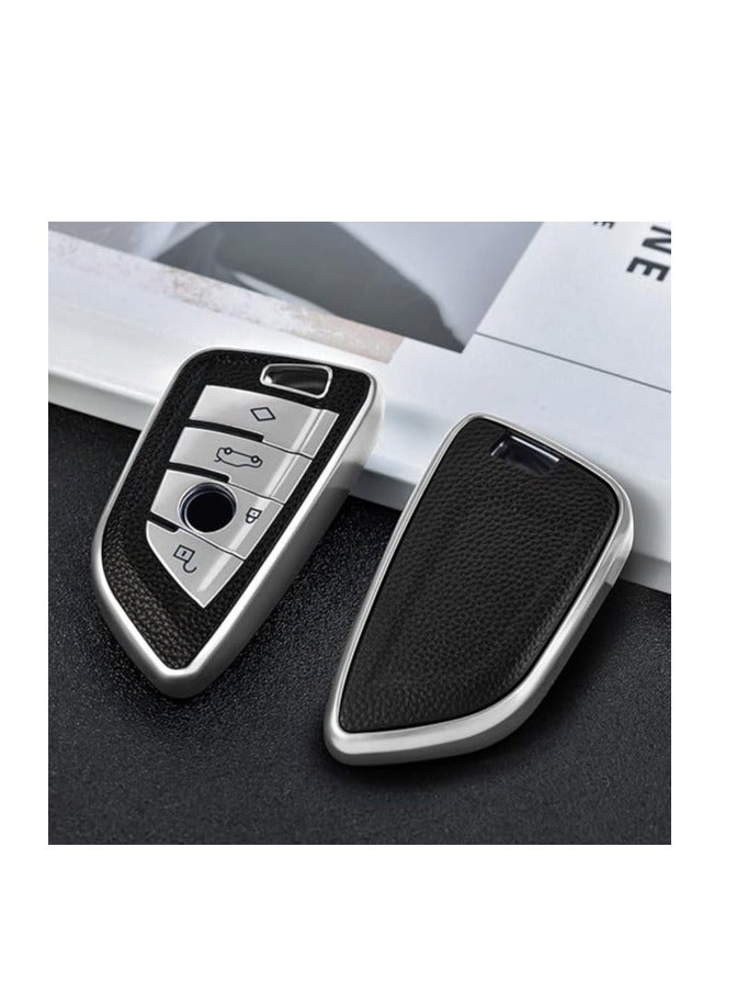 OUYoo Key Fob Cover Case, Keychain, Metal Shell Cover Compatible for BMW 2 3 5 7 Series X1 X2 X3 X5 X6 X7 X5m Z4 M3 M5 M6 G05 G20 G30 G31 G80 F10 F15 Series Premium TPU all-inclusive key case with key chain.（Red） - Image 3