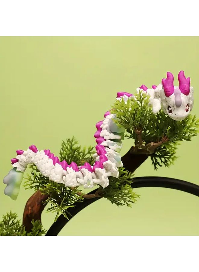 Pink White Purple Dragon Statue 3D Printed Animal Ornament For Home Decor - Image 1
