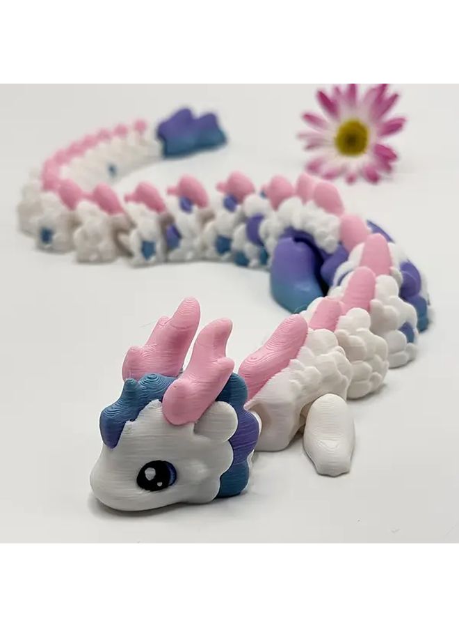 Pink White Purple Dragon Statue 3D Printed Animal Ornament For Home Decor - Image 4