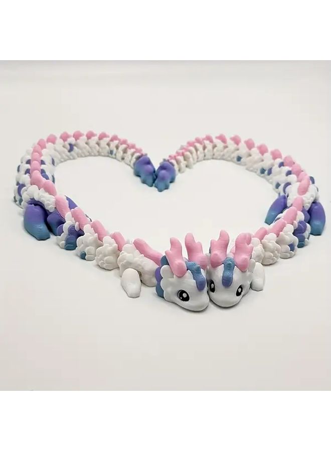 Pink White Purple Dragon Statue 3D Printed Animal Ornament For Home Decor - Image 3