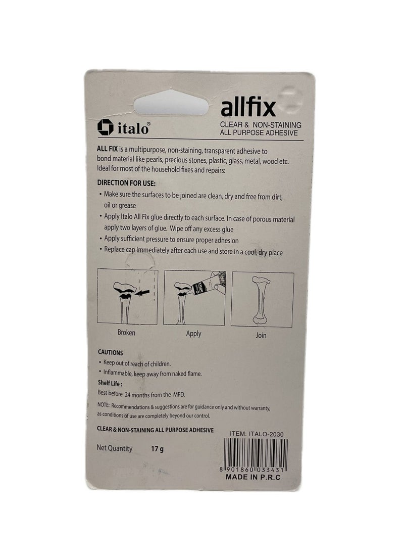 ITALO - Allfix Clear And Non Staining All Purpose Adhesive - Image 1