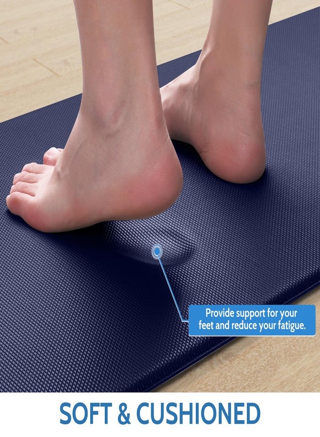 StepLively Kitchen Mat, 2 PCS Kitchen Rugs, Cushioned Kitchen Mats for Floor, Anti Fatigue Kitchen Rug Set, Non-Skid Standing Mat for Kitchen, Office, Sink, 17.3"×30"+17.3"×47", Blue - Image 5