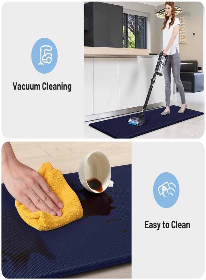 StepLively Kitchen Mat, 2 PCS Kitchen Rugs, Cushioned Kitchen Mats for Floor, Anti Fatigue Kitchen Rug Set, Non-Skid Standing Mat for Kitchen, Office, Sink, 17.3"×30"+17.3"×47", Blue - Image 4