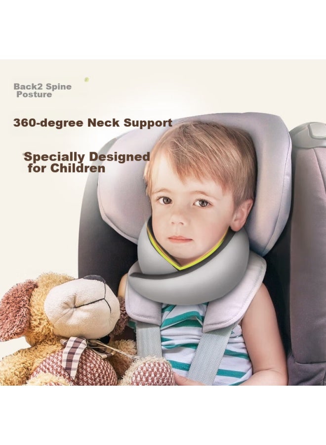 Back2 Children's U-shaped Pillow, Neck Support Cushion, Travel Portable U-shaped Pillow, Memory Foam, For Airplane, High-speed Rail, Car Sleeping Headrest - Image 1