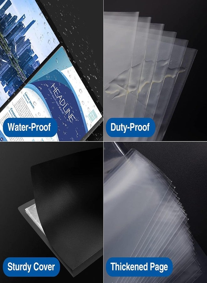 Sooez Art Portfolios 12"x18", Large Portfolio Folder with 30 Pockets & Black Inner Sheets, Display 60 Pages, 12 x 18 Presentation Book for Artwork Storage, Binder with Plastic Sleeves for Artist - Image 5