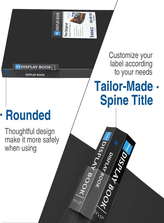 Sooez Art Portfolios 12"x18", Large Portfolio Folder with 30 Pockets & Black Inner Sheets, Display 60 Pages, 12 x 18 Presentation Book for Artwork Storage, Binder with Plastic Sleeves for Artist - Image 3