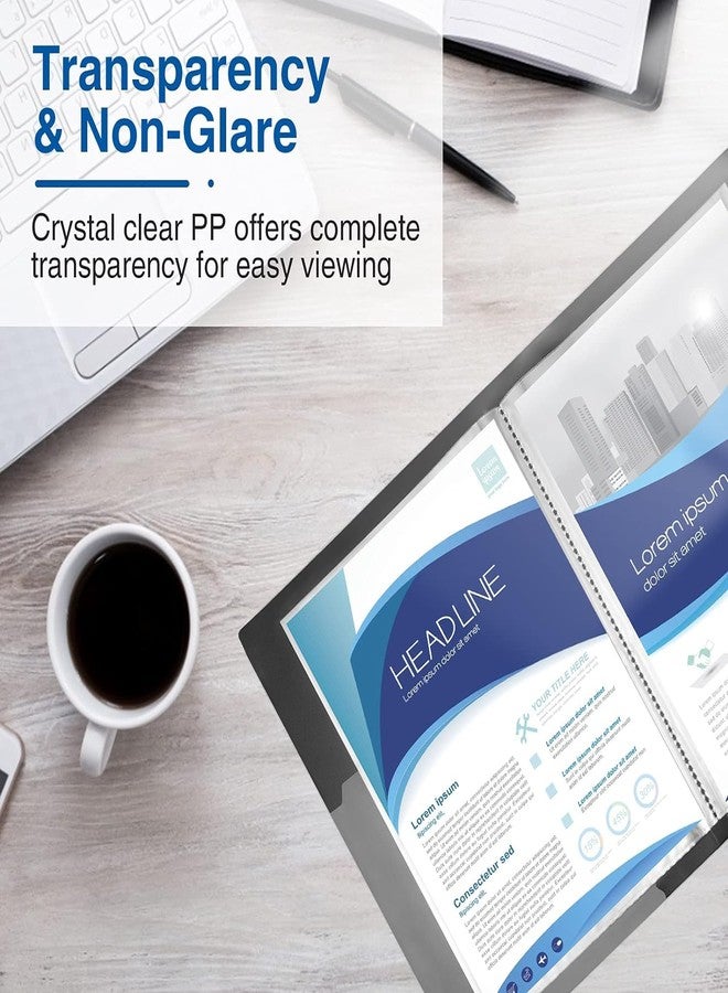 Sooez Art Portfolios 12"x18", Large Portfolio Folder with 30 Pockets & Black Inner Sheets, Display 60 Pages, 12 x 18 Presentation Book for Artwork Storage, Binder with Plastic Sleeves for Artist - Image 4