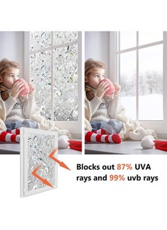 Arabest Window Privacy Film, 3D Decorative Stained Glass Window Decals, Static Cling Non-Adhesive Removable Window Sticker Tulip Window Film for Glass Door Home Heat Control Anti UV (60x200cm)  - Image 3