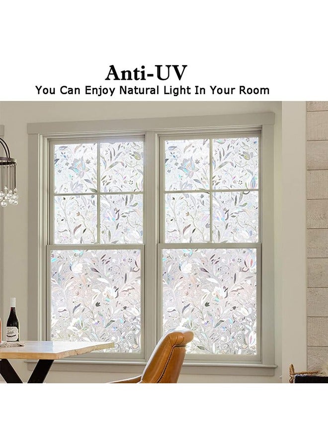 Arabest Window Privacy Film, 3D Decorative Stained Glass Window Decals, Static Cling Non-Adhesive Removable Window Sticker Tulip Window Film for Glass Door Home Heat Control Anti UV (60x200cm) - Image 2