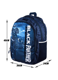 Kuber Industries Kuber Industries Marvel Black Panther School Bags | Kids School Bags | Collage Bookbag | Travel Backpack | School Bag for Girls & Boys | School Bag with 5 Compartments | Include Bag Cover | Blue  - Image 3