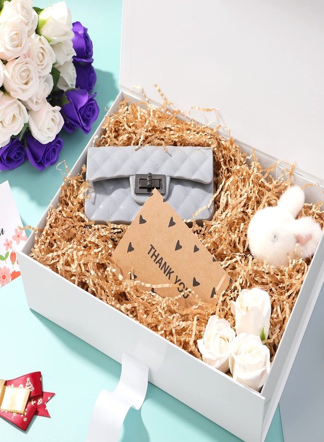 GREEN BEAN Large Gift Box with Lid for Presents 13x9.7x3.4 Inches, White Magnetic Gift Box with Ribbon, Bridesmaid Proposal Box, Luxury Gifts Box (Glossy White) - Image 3