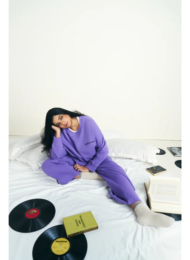 نسيسيرا Soft Lavender Wide Leg Lounge Pants