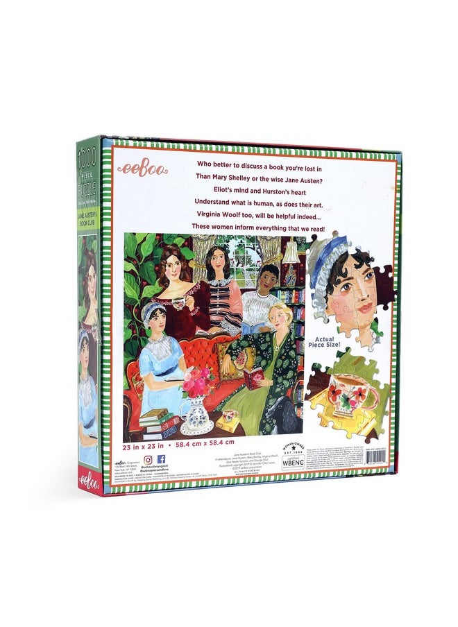 eeboo : Piece And Love Jane Austen'S Book Club 1000-Piece Square Adult Jigsaw Puzzle, Jigsaw Puzzle For Adults And Families, Includes Glossy, Sturdy Pieces And Minimal Puzzle Dust  - Image 4