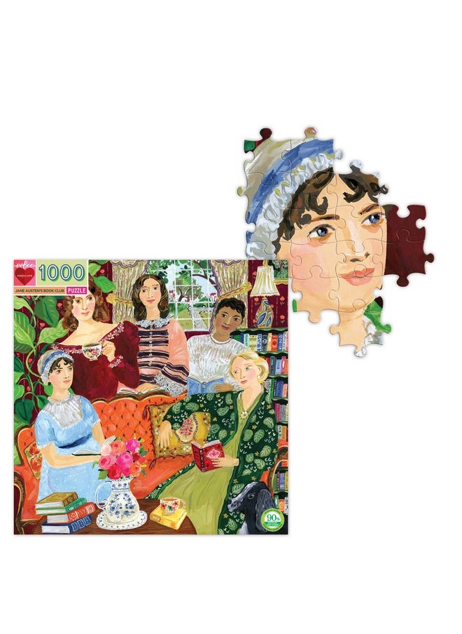 eeboo : Piece And Love Jane Austen'S Book Club 1000-Piece Square Adult Jigsaw Puzzle, Jigsaw Puzzle For Adults And Families, Includes Glossy, Sturdy Pieces And Minimal Puzzle Dust  - Image 2