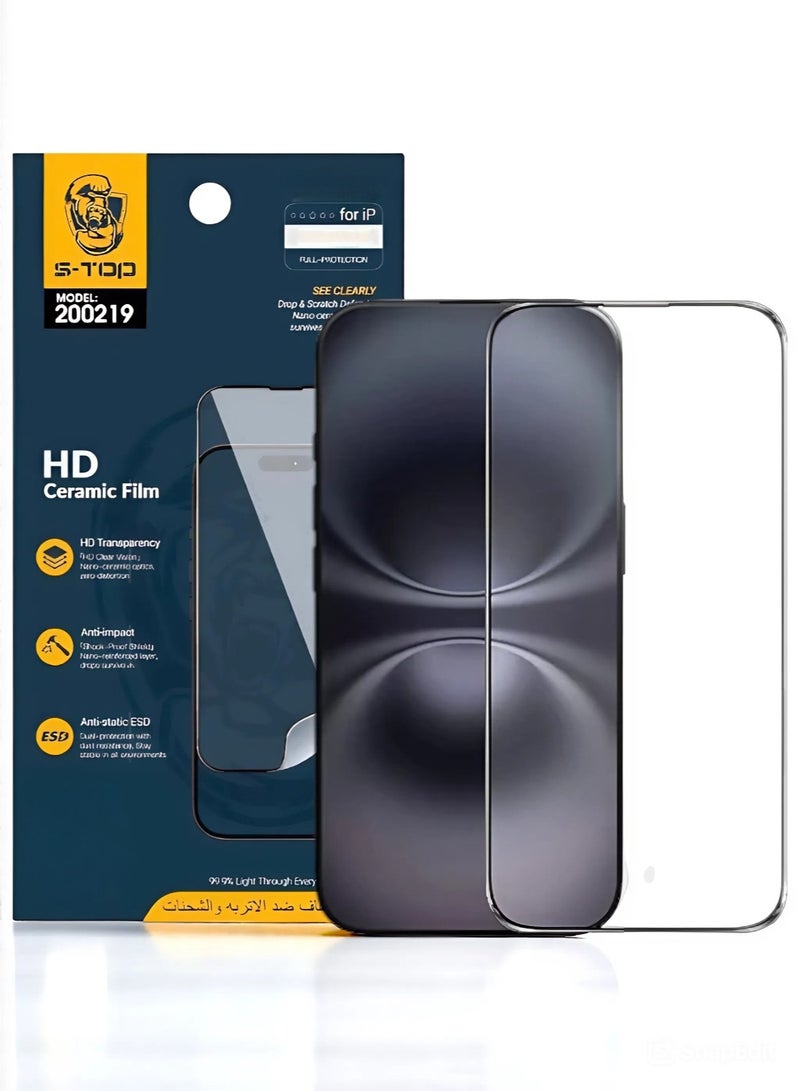واقي شاشة نانو لـ آيفون 12/12 برو (iPhone 12/12 Pro) مضاد للكسر و الخدش و بوضوح عالي UHD لجوال  من S-TOP, حماية قصوى للشاشة من الخدوش والكسر - Image 1