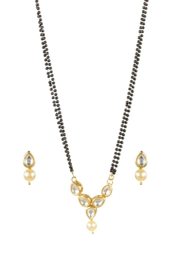 Priyaasi White Pearl  Kundan Beaded Mangalsutra